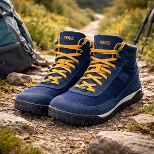 Xero Shoes Ridgeway Hiking Boots Womens 10.5 Barefoot Minimalist Trail Navy